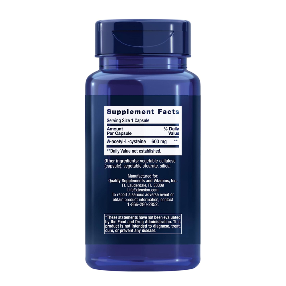 N-Acetyl-L-Cysteine (NAC) 600 mg, 60 capsules - 이미지 2