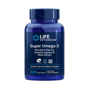 Super Omega-3 EPA/DHA Fish Oil, Sesame Lignans & Olive Extract 240 easy-to-swallow softgels