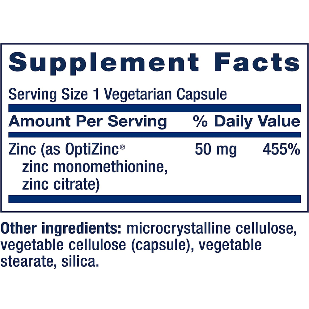 Zinc Caps 50 mg, 90 vegetarian capsules - 이미지 3