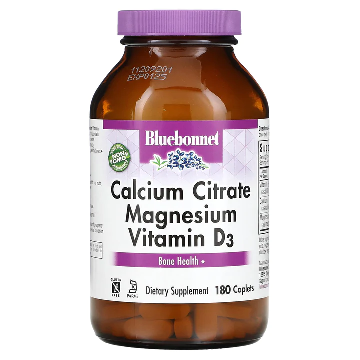 Bluebonnet Calcium Citrate Magnesium Plus Vitamin D3, 180 Caplet - 이미지 3